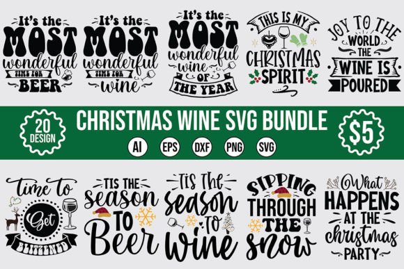 Download Christmas Wine SVG Bundle Designs - Wine svg Collection