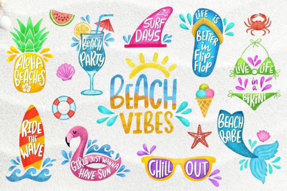 Download Beach Vibes Sublimation Graphics Bundle - Graphic Collection