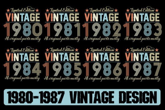 Download 1980-1987 Vintage Unique Design - Premium Bundle
