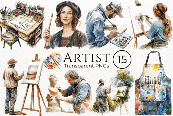 Download Artist Watercolor Cliparts - Artist Collection