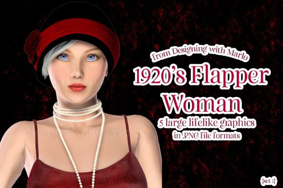 Download 1920's Flapper Girl Poser PNG Graphics 1 - Graphic Collection