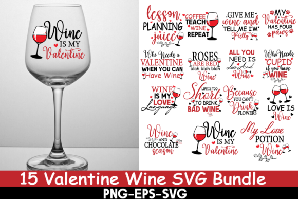 Download Valentine Wine SVG Bundle - Wine svg Collection
