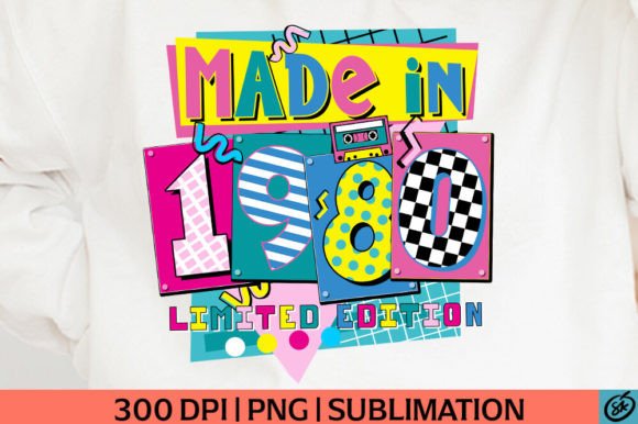 Download Retro Made in 1980 PNG Sublimation DTF - Premium Resources