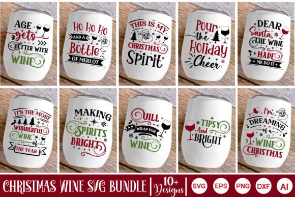 Download Christmas Wine SVG Bundle - Wine svg Collection